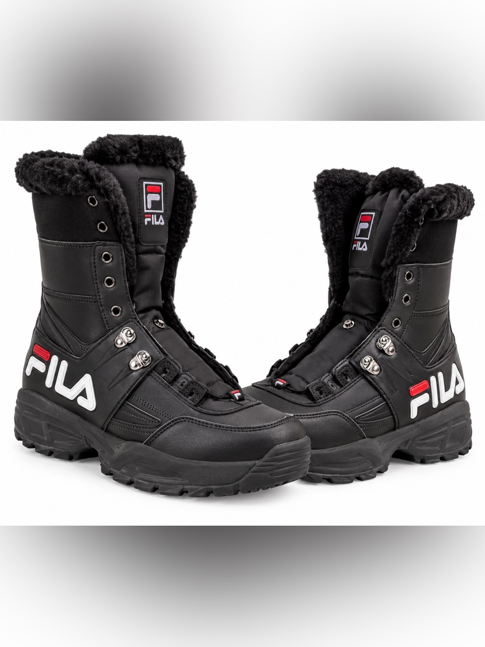 FILA Women’s Black Disruptor Shearling Boots